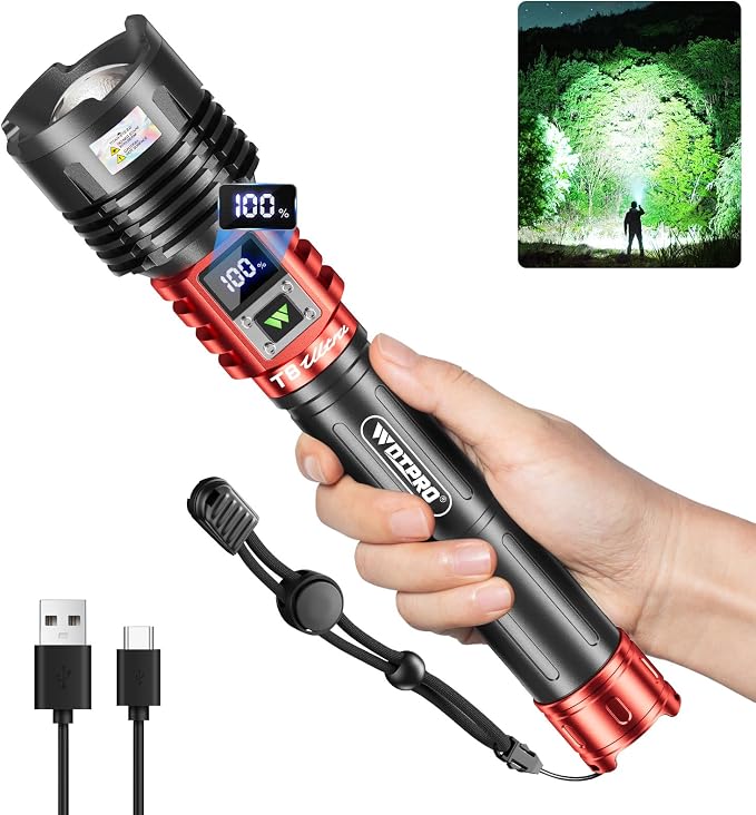 WdtPro Rechargeable LED Flashlights High Lumens, Super Bright 90000LM by WdtPro