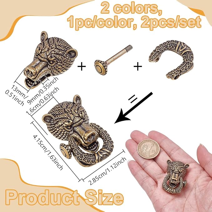 NBEADS Brass Paracord Beads, Spacer Beads - Image 2