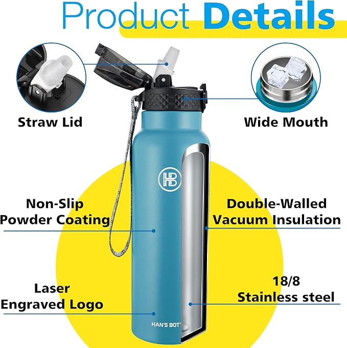 Han's Bottle Sports Water Bottle - 24 Oz - Image 5