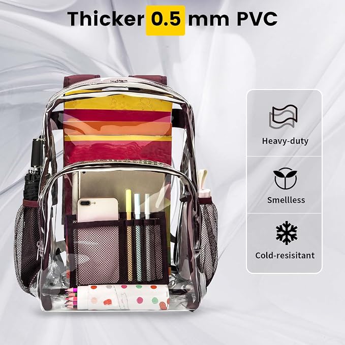 Vorspack Clear Backpack Heavy Duty PVC Transparent Backpack - Image 3
