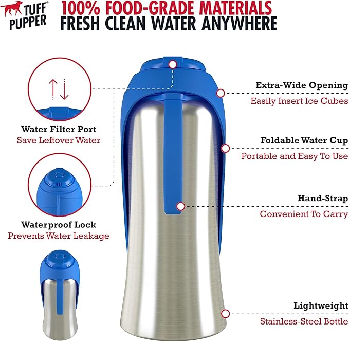 PupFlask Large Dog Water Bottle | 27 or 40 OZ Stainless Steel | Convenient Dog - Image 5