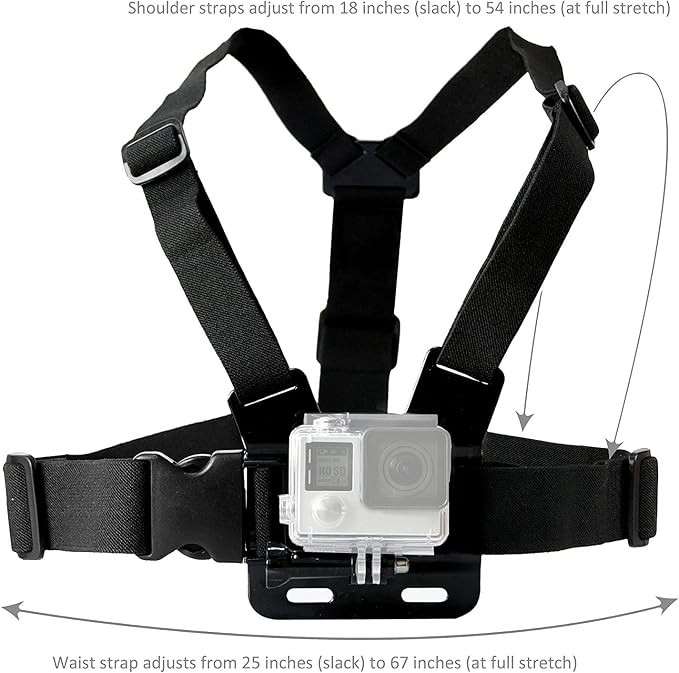 Universal Action Camera Accessories Bundle Head Chest Strap Mount/Selfie - Image 2