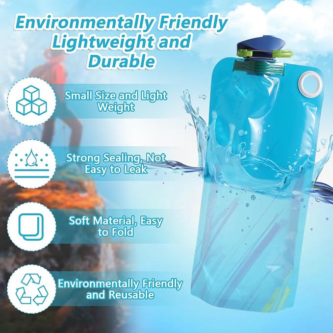 4 Pack Collapsible Water Bottle - Image 4