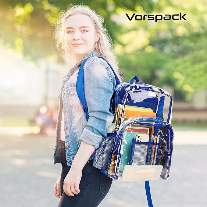 Vorspack Clear Backpack Heavy Duty PVC Transparent Backpack Extra Large Clear - Image 3