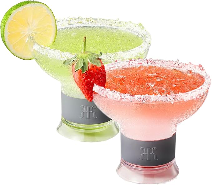 Frozen Margarita & Cocktail Chiller Glasses | Set of 2 | 12 OZ Unbreakable by Khen