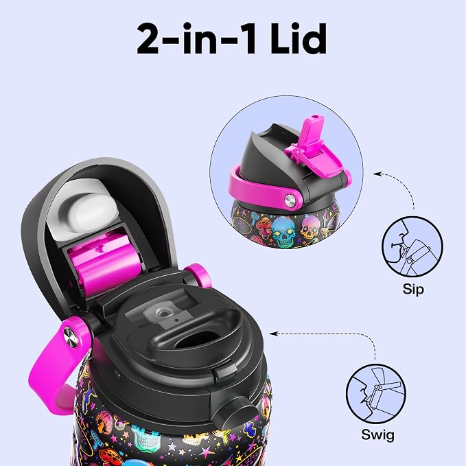 Insulated Water Bottle with Straw - Image 2