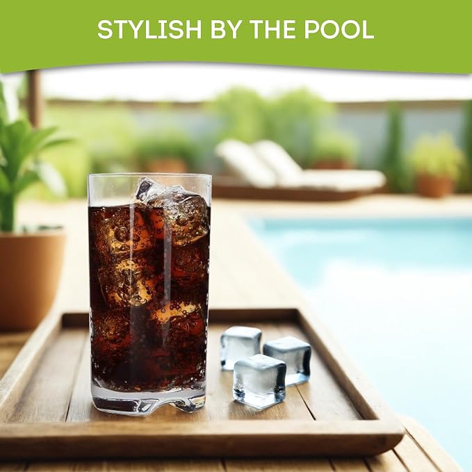 Lily's Home Unbreakable Highball Tumblers, Made of Shatterproof Tritan Plastic - Image 5