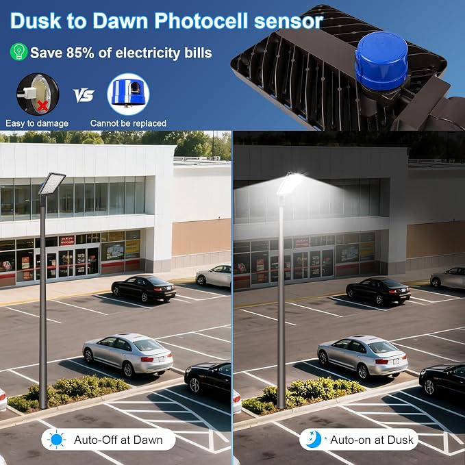 240W LED Parking Lot Light, ETL Listed 36000LM LED Flood Lights Outdoor Dusk to - Image 4