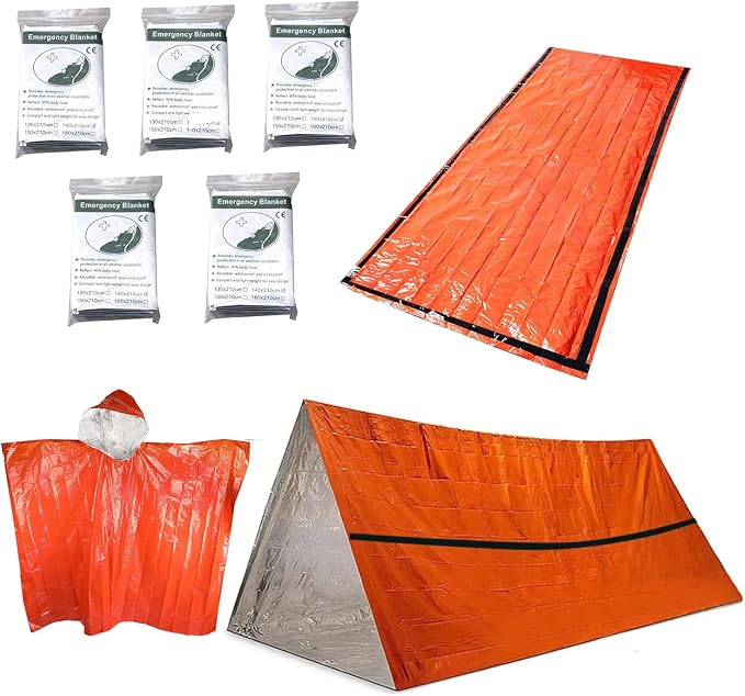 Outdoor Insulated Survival Kits-Emergency Blankets, 1 Emergency Sleeping Bag by HHUXIUE