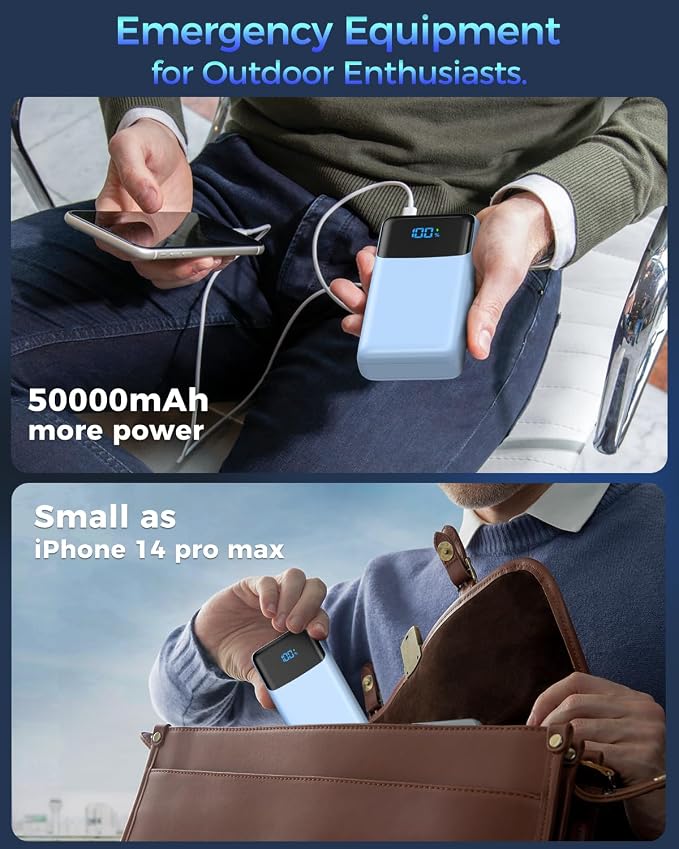 Portable Charger 50000mAh Power Bank, USB-C PD 30W Fast Charging, High Capacity - Image 5