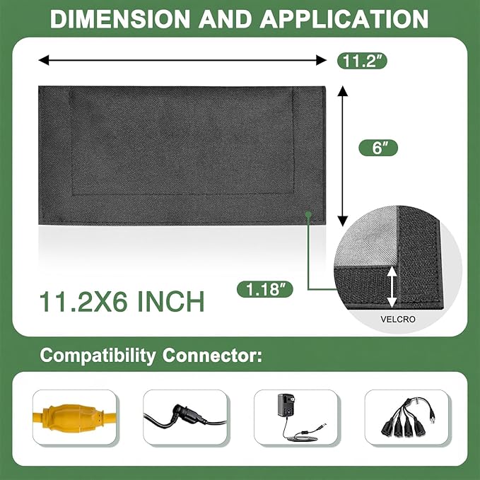 3Pack Outdoor Extension Cord Safety Cover, 11.2x6 Inch, 600D Canvas Oxford - Image 2