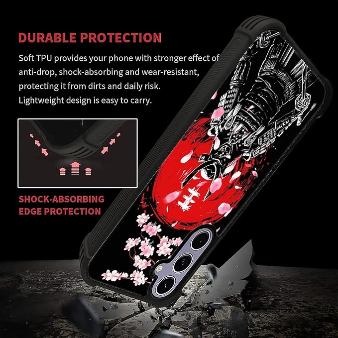 for Samsung Galaxy S24 S25 Case, Sakura Japanese Samurai Pattern Graphic Design - Image 5