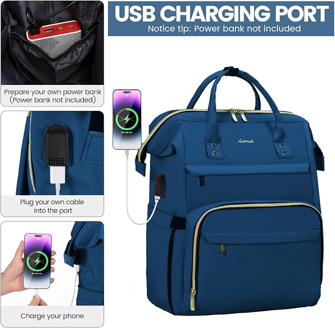 LOVEVOOK Laptop Backpack for Women, 18 Inch Professional Womens Travel Backpack - Image 3