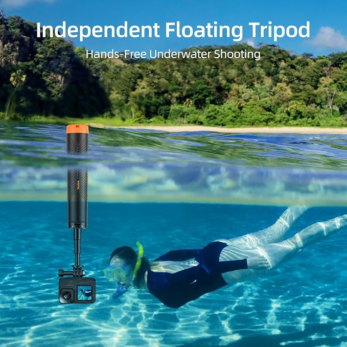 TELESIN 4 in 1 Selfie Stick Floating Hand Grip Tripod Waterproof Extendable - Image 3