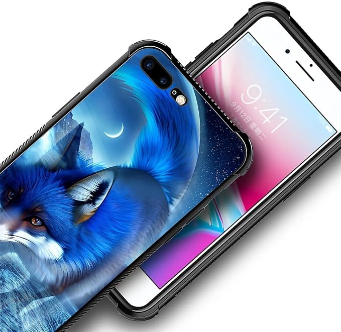 for iPhone 7/8 Case, Snowy Mountain Fox Lake Pattern Graphic Design Girl Boy - Image 3