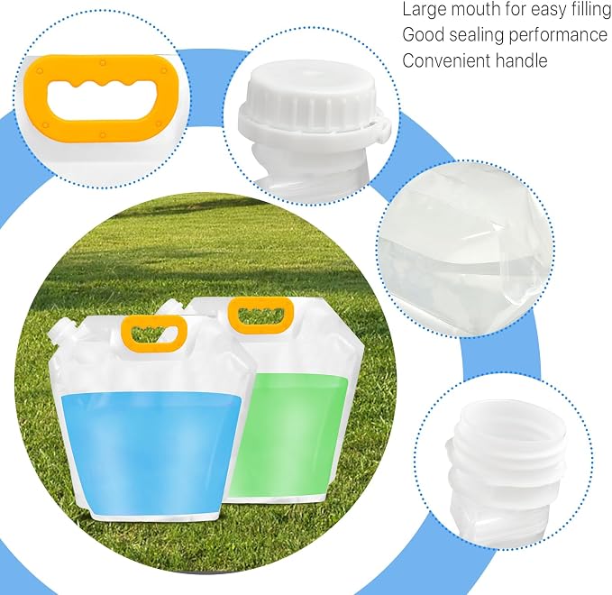 12 Pack Collapsible Water Container Bag 1.3 Gallon Emergency Foldable Water - Image 5