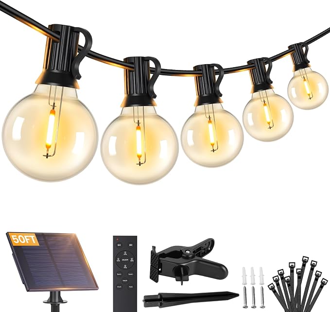 Brightever 50FT Solar String Lights Outdoor by Brightever