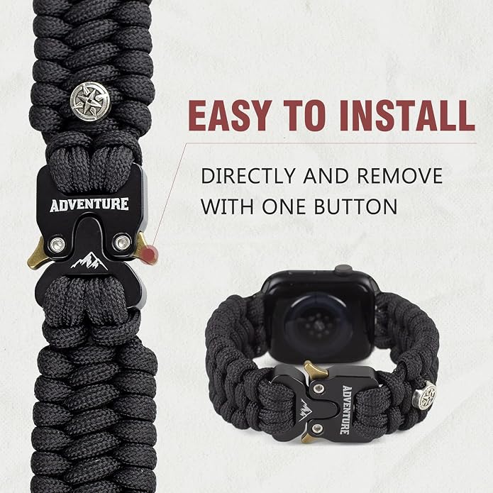 Paracord Band Compatible with Apple Watch Band 38mm 40mm 41mm 42mm 44mm 45mm - Image 3