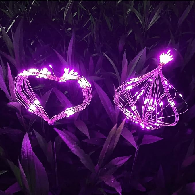JJGoo Solar Firework Lights, 2 Pack 180 LEDs 2 Lighting Modes Solar Lights - Image 5