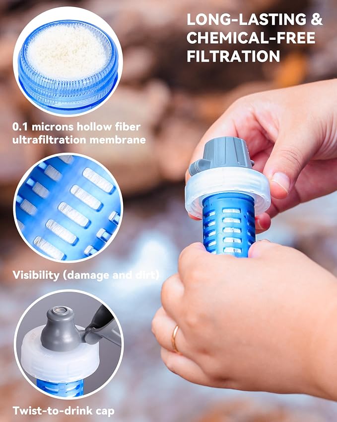 1.0L Collapsible Water Filter Bottle, BPA-Free Ultralight & Durable Squeeze - Image 5