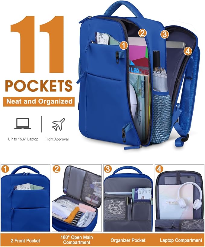 Capolo Travel Backpack for Women Men Waterproof Laptop Backpack Airlines - Image 3