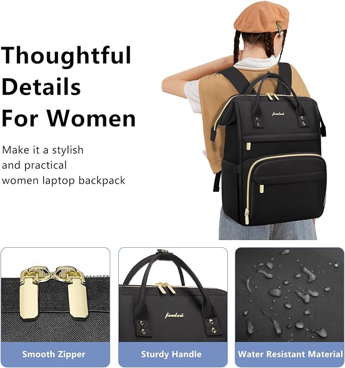 Focdod Women Laptop Backpack Work Bag - Image 4