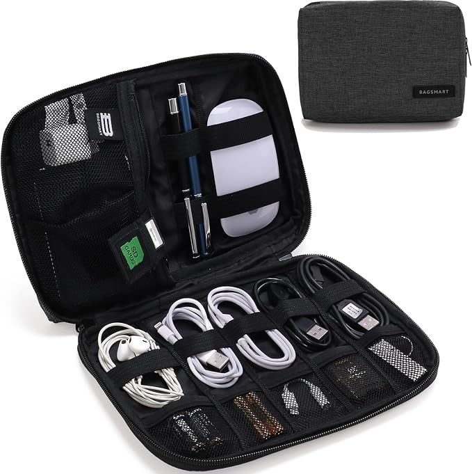 BAGSMART Electronics Organizer Travel Case, Small Cord Bag by BAGSMART