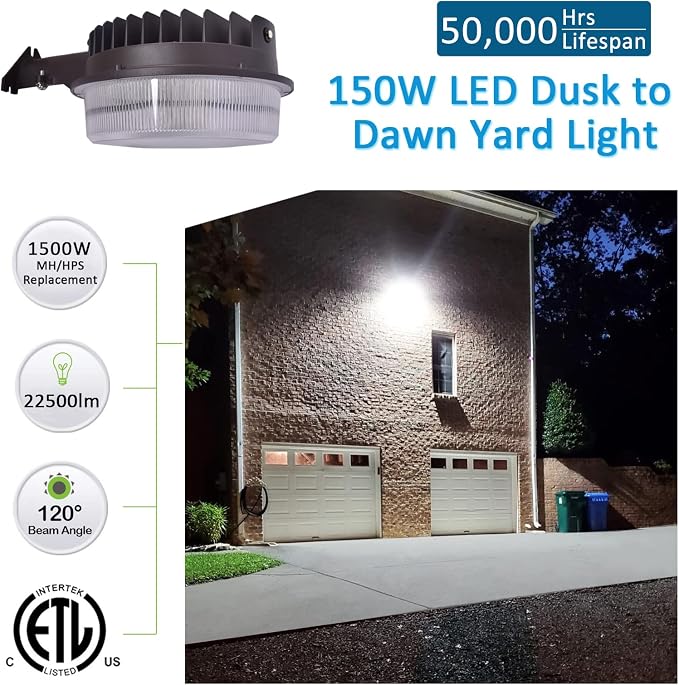 LED Barn Light 150W, Dusk to Dawn Outdoor Yard Light - Image 2