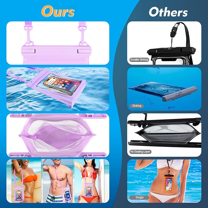 Large Floating Waterproof Phone Pouch, Cell Phone Dry Bag - Image 2