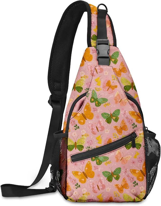 FyLybois Butterfly Sling Bag for Women Lightweight Crossbody Backpack Casual by FyLybois