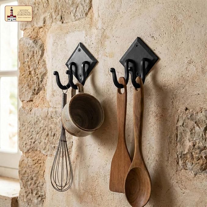 Mystic Colonial Rustic Hand Forged Iron Wall Hook - Image 6