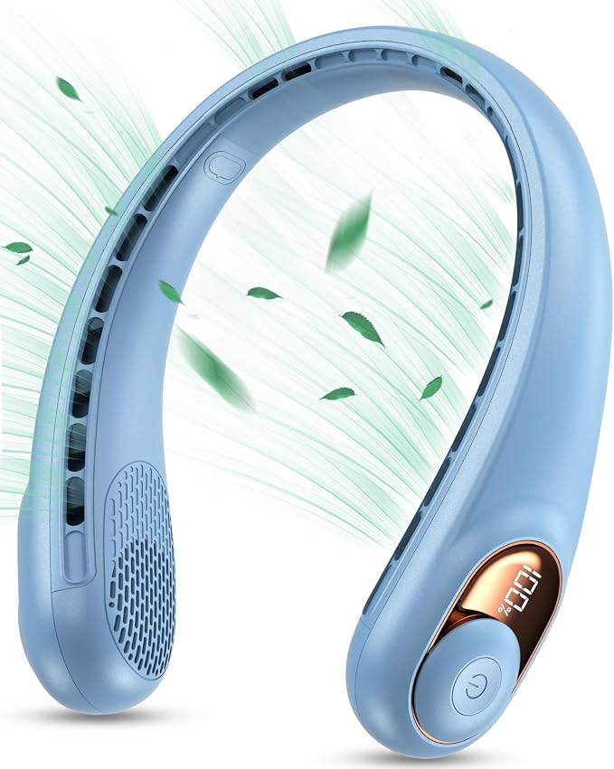 KIDEE Neck Fan, Portable Fan, Neck Fans Rechargeable, Upgraded LED Display by KIDEE