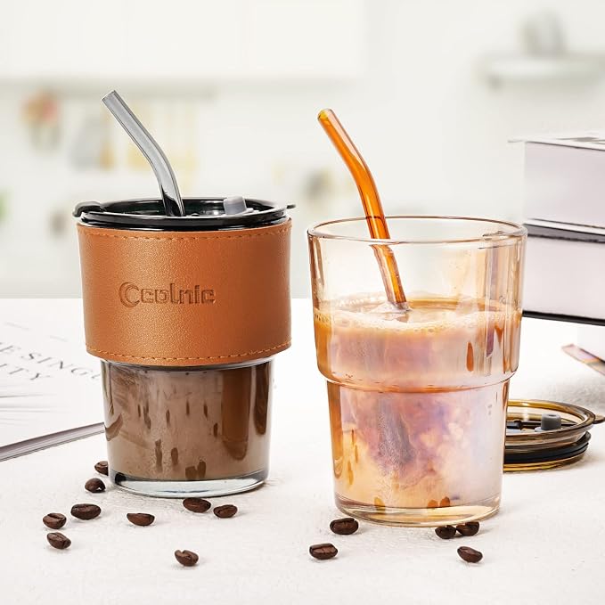 Iced Coffee Cup, 15 oz Glass Cups - Image 7