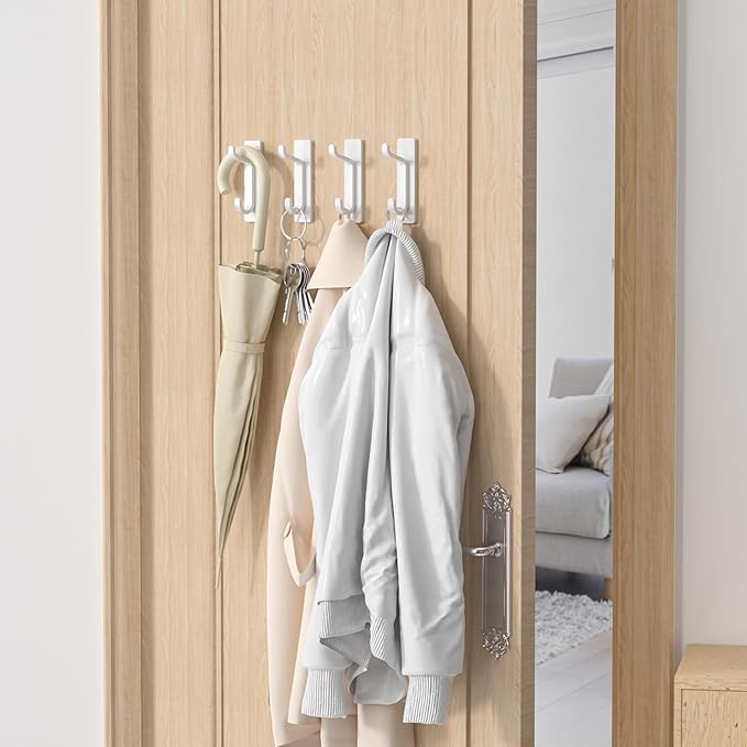 pickpiff Wall Hooks for Coat and Towel: 13LB Strong Adhesive Door Hanger Stick - Image 6