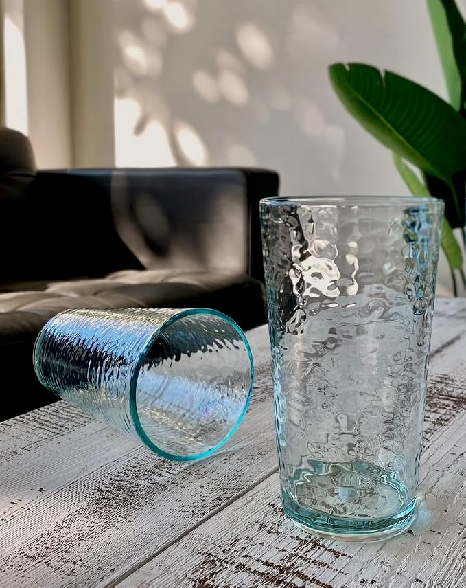KLIFA- NICE- 20 ounce, Acrylic Highball Drinking Glasses, Stackable Plastic - Image 7