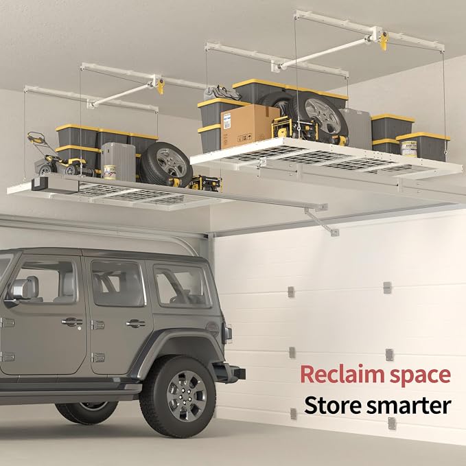 Garage Ceiling Storage Racks – 4x8 FT Overhead Garage Storage Rack - Image 7
