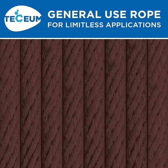 TECEUM Cotton Rope 3/16” – 50 FT – Strong All-Purpose Braided Rope – Natural - Image 9