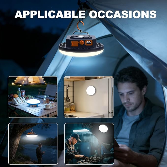 10000mAh 4000LM Flashlight Portable LED Camping Lantern Rechargeable Light 30W - Image 6