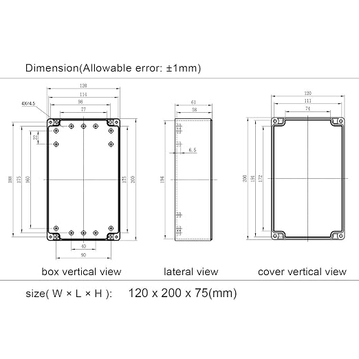 LeMotech ABS Plastic Electrical Project Case Power Junction Box, Project Box - Image 7
