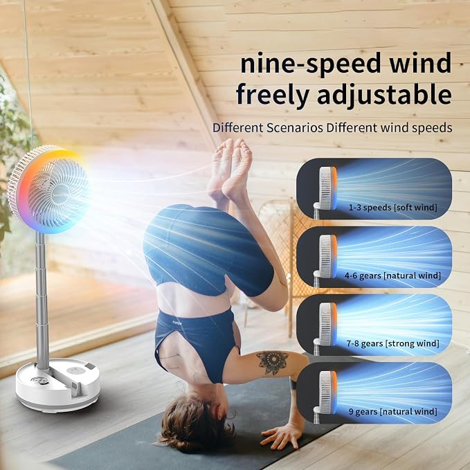 Socool 40000mAh Battery Operated Foldable Fan, Rechargeable Standing Fan - Image 3