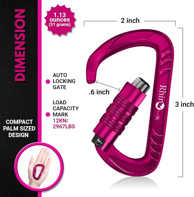 Rhino Produxs 12kN Heavy Duty Carabiner Clips, - Image 2