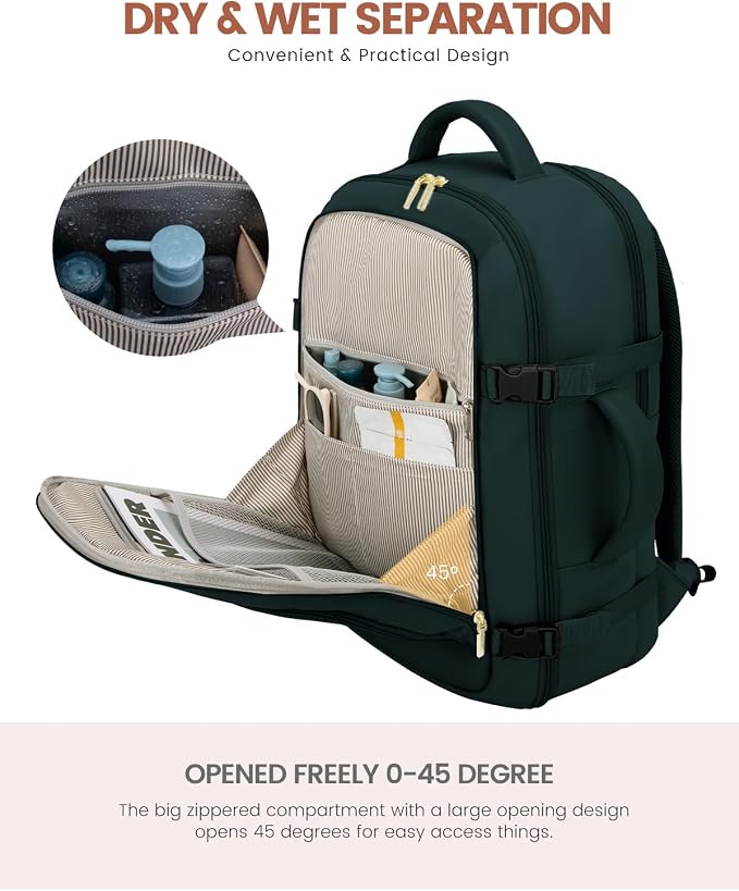 LOVEVOOK Travel Backpack For Women Flight Approved, 50L Large Carry On Backpack - Image 4