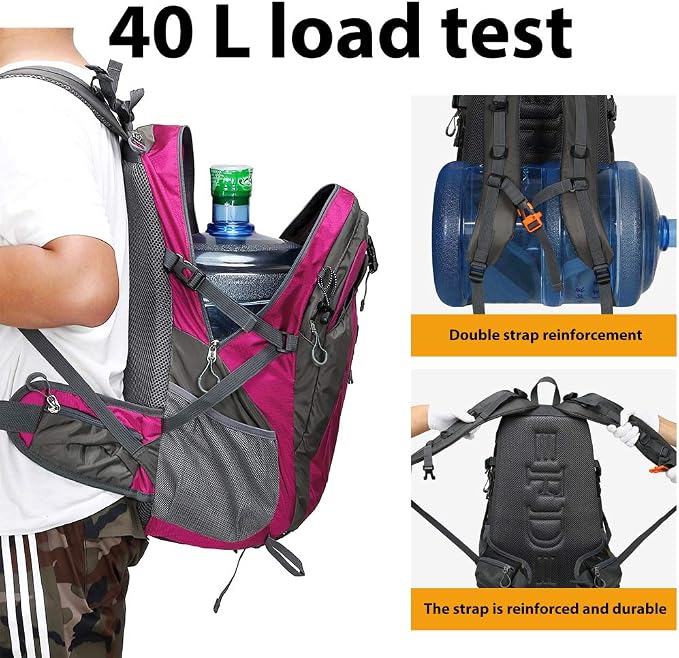 FENGDONG 40L Waterproof Lightweight Outdoor Daypack Hiking, Travel Backpack - Image 2