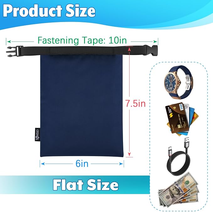 Cosmos 3 Pcs Waterproof Dry Bag, Mini Waterproof Pouch Portable Dry Sacks Small - Image 2