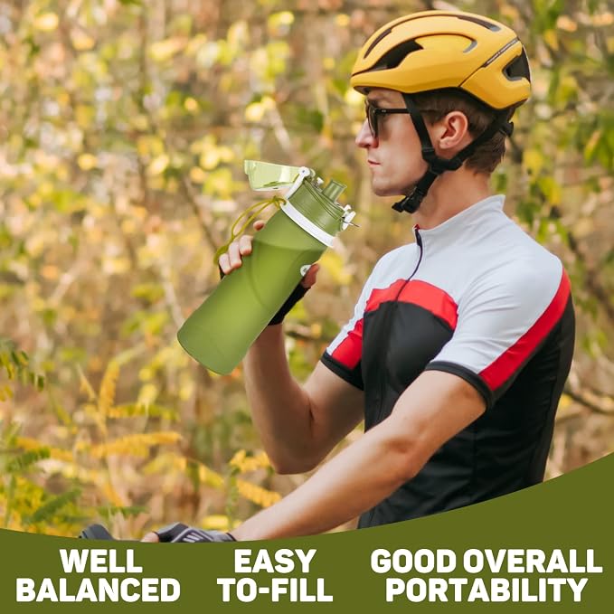 Kemier Collapsible Silicone Water Bottles-750ML, Medical Grade, BPA Free Travel - Image 9