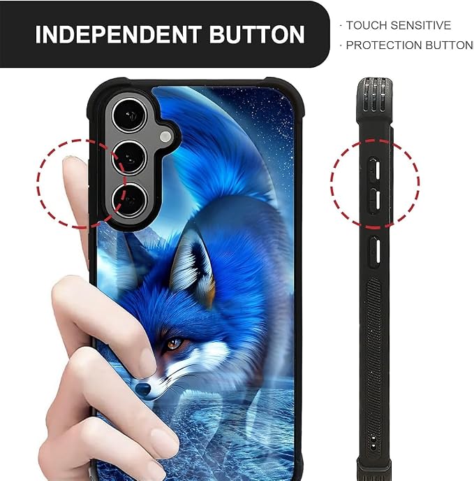for Samsung Galaxy S24 S25 Plus Case, Snowy Mountain Fox Lake Pattern Graphic - Image 6