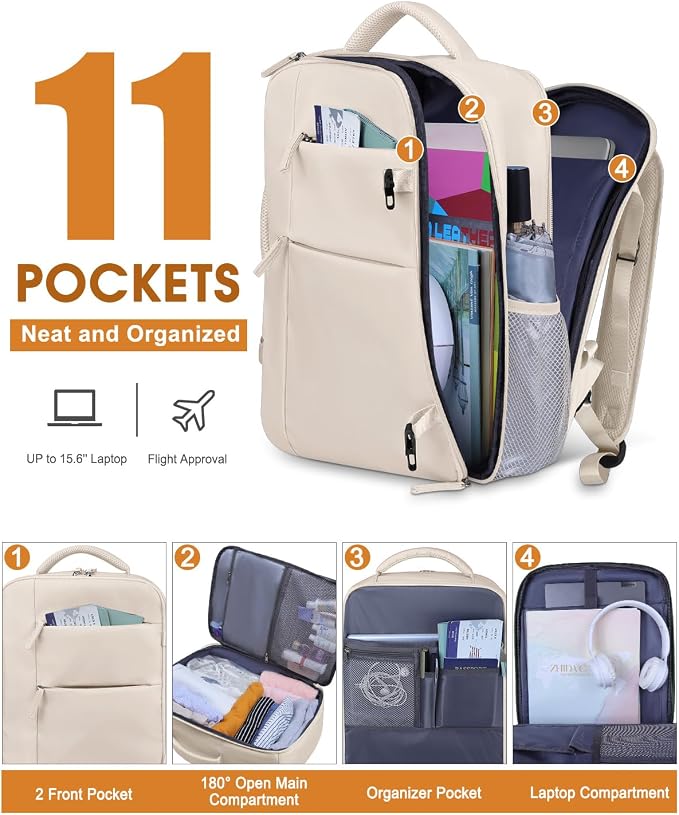 Capolo Travel Backpack for Women Men Waterproof Laptop Backpack Airlines - Image 3