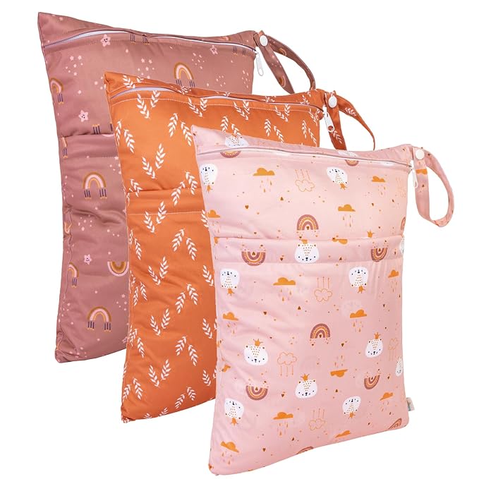 babygoal Wet Dry Bags for Baby Cloth Diapers, Washable Travel Bags, Gym Bag for - Image 3