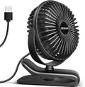 BESKAR Small Clip on Fan, 3 Speeds USB Fans by BESKAR