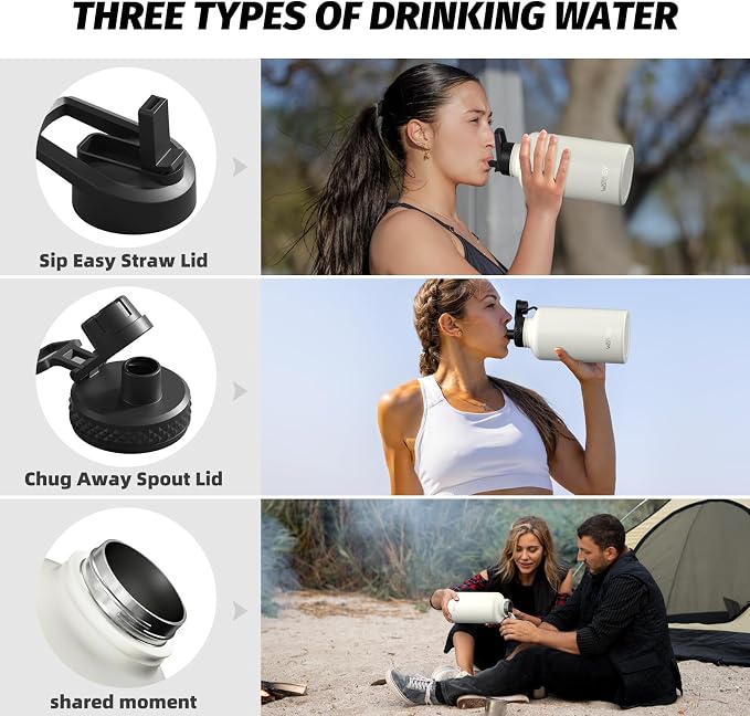 64oz Insulated Water Bottle, BPA Free&Leak Proof, Half Gallon Stainless Steel - Image 3